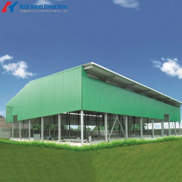 Prefabricated steel structure warehouse workshop exterior view