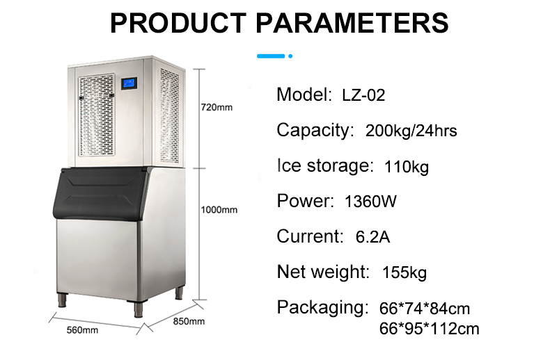 Refrigerant R22 200Kg Daily LZ-02 Commercial Water Cooled Type Used Flake Ice Machine for Seafood
