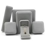 Sky Blue Haze Grey Recycled Paper Jewelry Boxes 6cm*5cm*4.5cm
