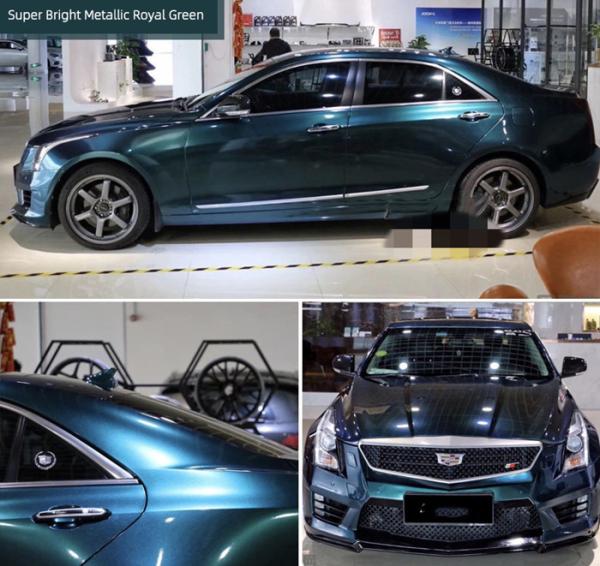 Buy cheap Metallic Royal Green Gloss Car Vinyl Wrap Keep Your Paint Away From Scratches from wholesalers