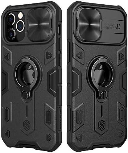 iPhone 12 Pro Max Case with Camera Cover & Kickstand, Duty Military Grade Armor