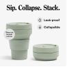 Buy cheap Collapsible Travel Cup - Sage Green, 12oz / 355ml - Leak-Proof Reusable To-Go Pocket Size Silicone Bottle from wholesalers