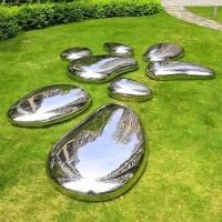 Buy cheap 304 316 Stainless Steel Pebble Outdoor Metal Sculpture High Polished For Lawn product