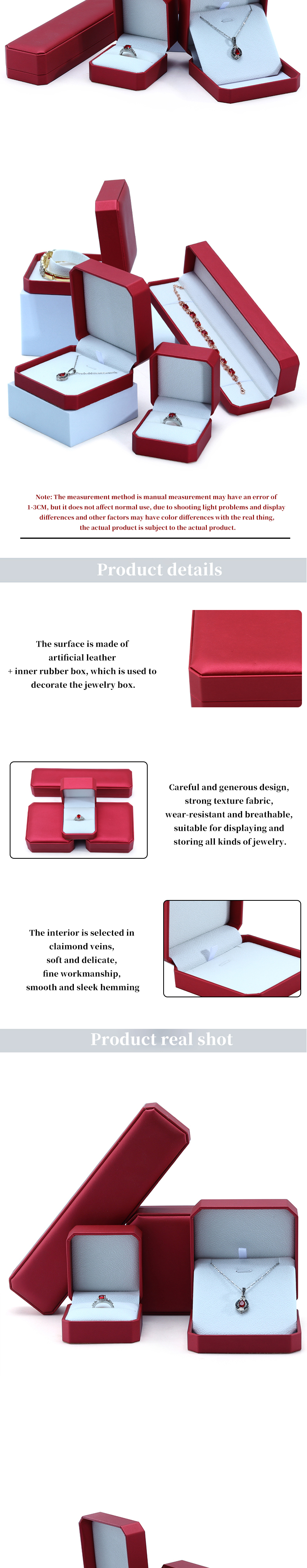 Custom Luxury Jewelry Packaging Box with Handmade Red Leather Exquisite Craftsmanship