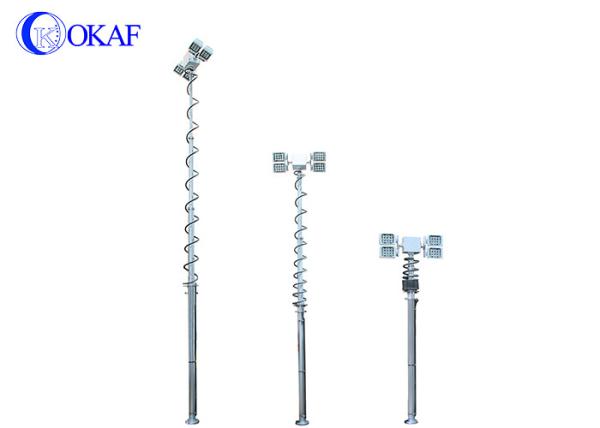 Aluminum Alloy Night Scan Light Tower , Truck Mounted LED Light Tower Pneumatic