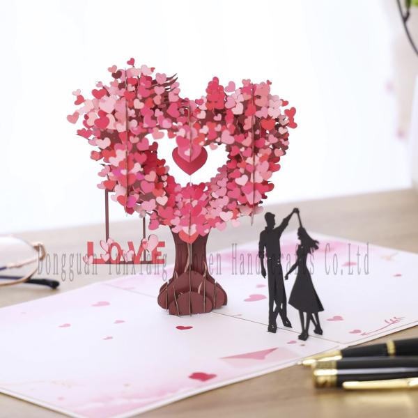 Buy cheap Handmade Heart Card Pop Up 3D Heart Flower Card Romantic Love Letter Greeting Anniversary Wedding Valentine Birthday Gift Card from wholesalers