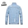Buy cheap Fashion Designer Casual Polyester Cotton Utility Lapel Button Slim Fit Mens Outdoor Streetwear Hole Denim Jacket from wholesalers