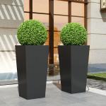 Outdoor restaurants large square planter metal flower pot