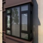 French Glass Window Aluminum Black Double Glaze Casement Windows and Swing Open