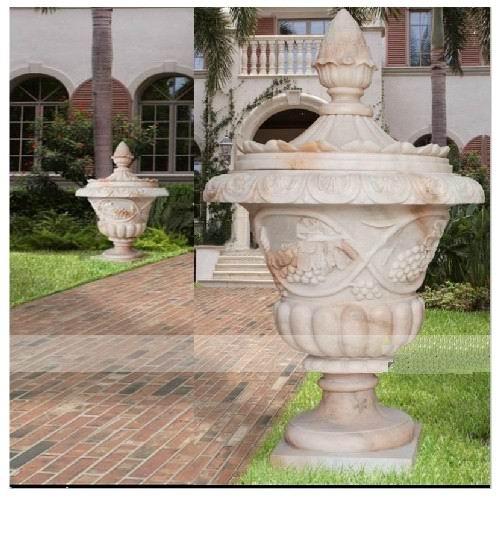 Buy cheap Garden Stone Flower Pot, Stone Carved Planter, Marble Granite Flower Pot (YKFP-6) from wholesalers
