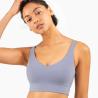 Buy cheap Nylon Spandex Deep V Neck Sports Bra Gathered Skin Friendly from wholesalers
