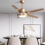 Wooden Ceiling Fan Light Fixtures Remote LED 52 Brushed Nickel Bedroom Living
