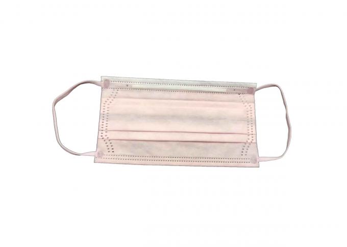 Pink Hygiene Face Mask / Procedure Face Mask Light Weight Size 53 * 38 * 30cm