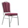 Buy cheap stackable silver tube and purple fabric church chair with handle from wholesalers