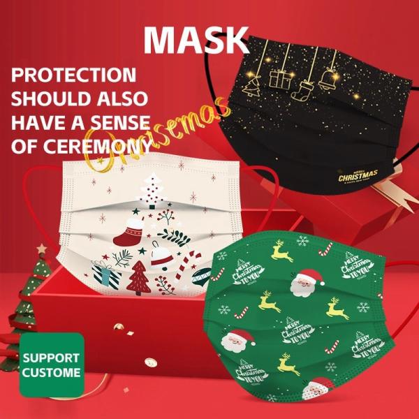 Buy cheap Face Mask, Disposable Mask, Christmas Gifts Christmas Cartoon Maskes Holiday Party Supplies Men And Women Free Sample from wholesalers