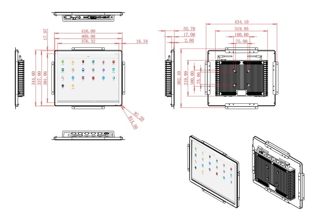 19-Inch Android Display for Transportation Hubs and Access Control Systems