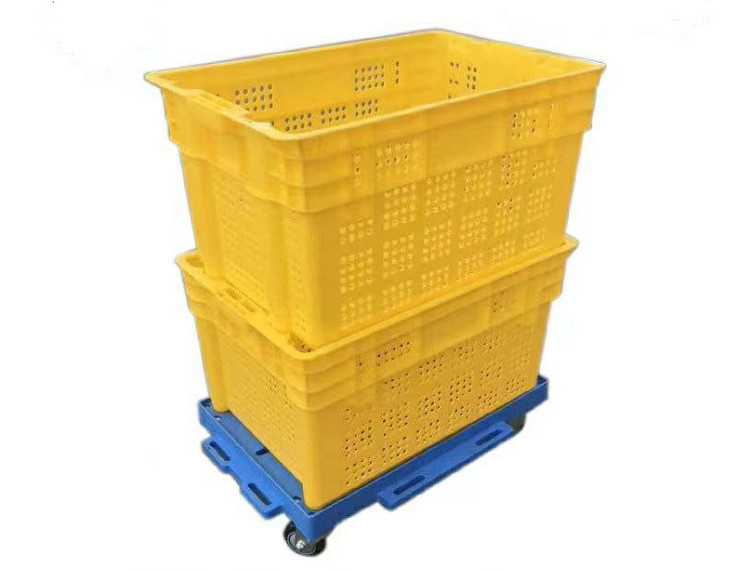 Vented Nestable Plastic Stacking Crates For Fruit Mesh Structure 120mm Height
