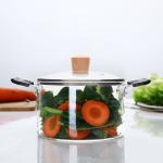 Microwave Heating Transparent Borosilicate Glass Soup Pot