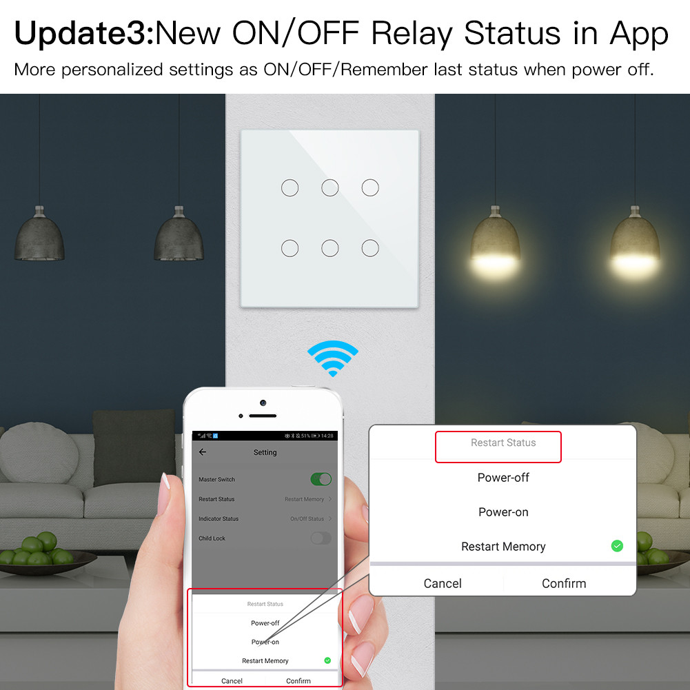 Glomarket Smart Wifi Brazil 118*124 Switch Work with Google Alexa Assistant Tuya