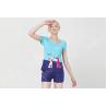 Buy cheap Viscose Spandex Jersey Ladies Summer Pyjama Sets With Dark Blue Short Pants from wholesalers