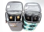 Ice insulated nylon wine bottle cooler bag for double wines