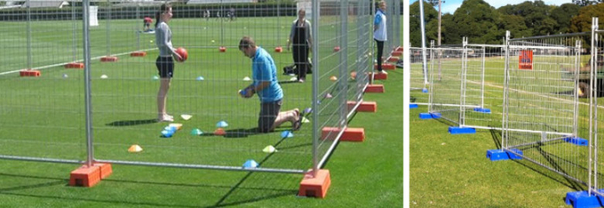 Powder Coated Green Color Temporary Mesh Fencing 2.1x2.4m for Sport