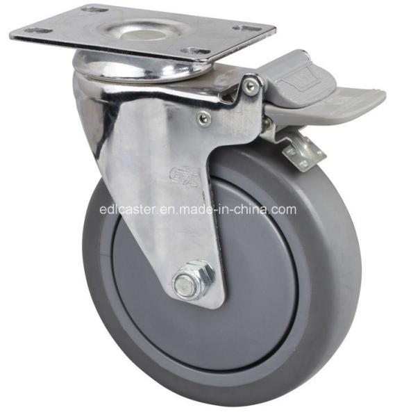 Buy cheap Ball Bearing Customized Request Edl Chrome 6" 110kg Plate Brake TPE Caster 5726-57 from wholesalers