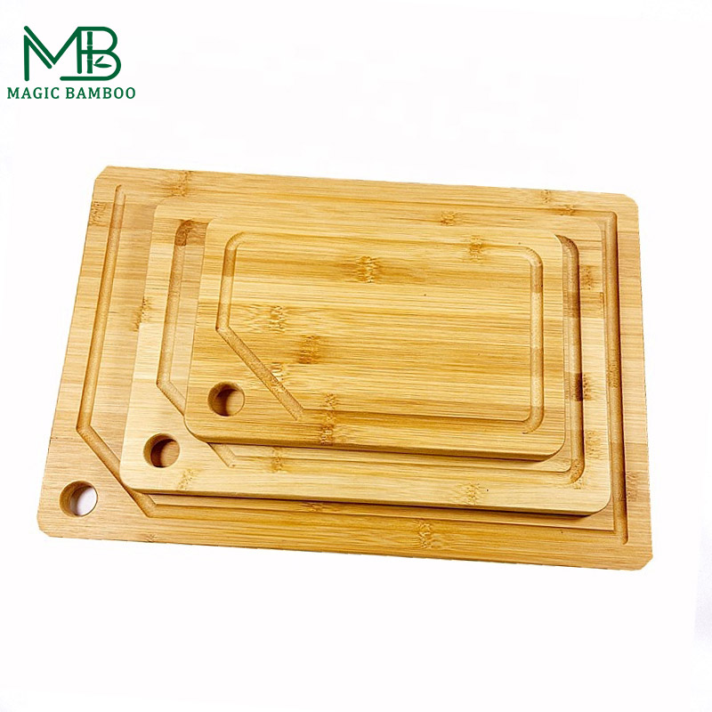 Highly Durable Sustainable Bamboo Cutting Board Sets with Stand L 45X30X1.9CM