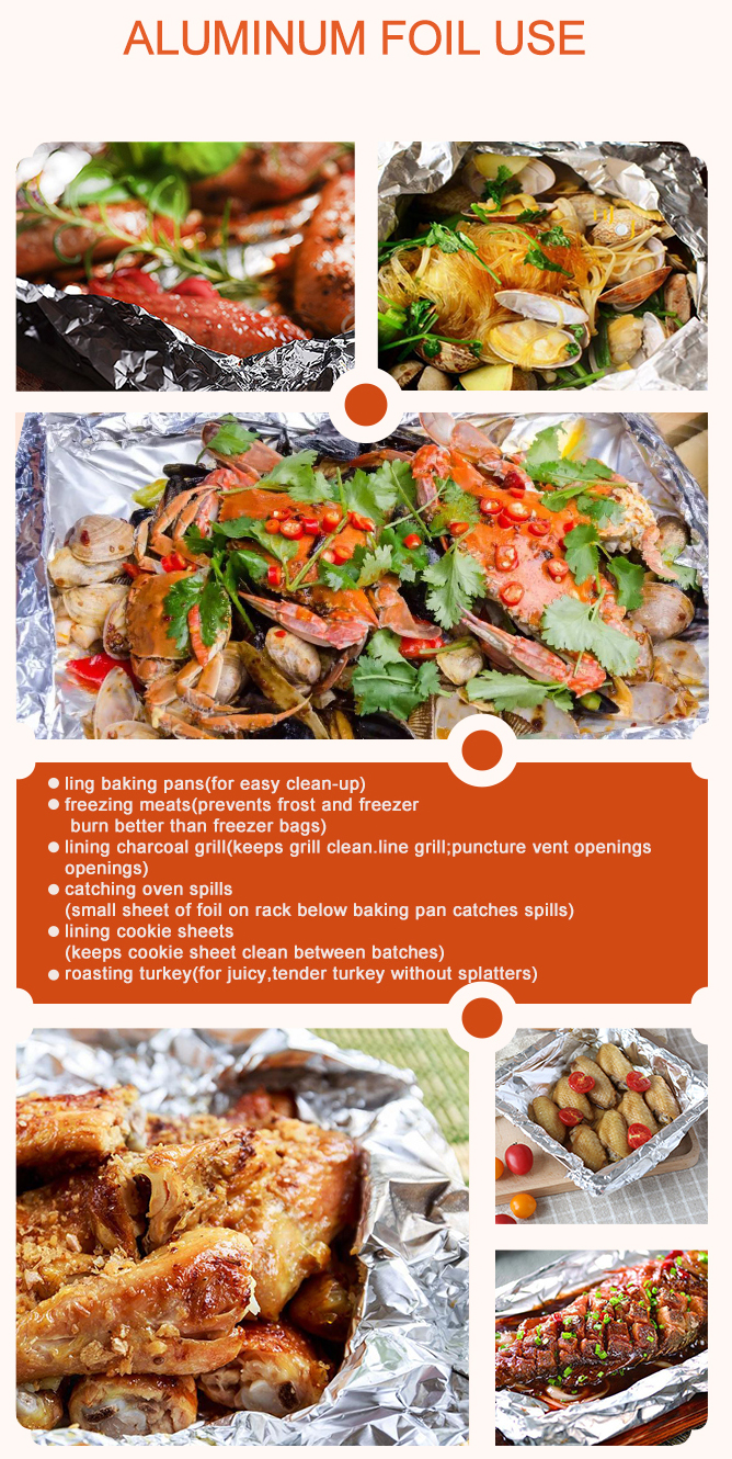 Kitchen Heavy Duty Household Foil Paper with 8011 Food Grade and Customized Length