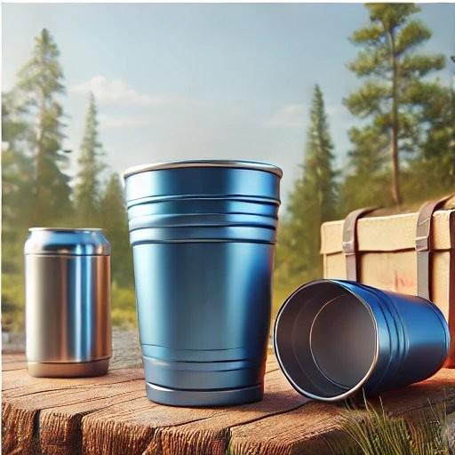 Buy cheap Dishwasher Safe 16oz Metallic Blue Aluminum Camping Cup Lightweight Durable Aluminum Insulated Cup Reusable Aluminum Cups For Outdoor Use Lightweight from wholesalers