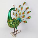 Iron Peacock Multicolor Weatherproof Animal Garden Figurines for Your Outdoor