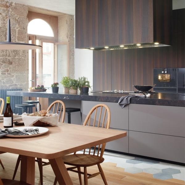 Buy cheap Coffee Matt Finish European Kitchen Cabinet Modern Custom PVC Kitchen Cabinets from wholesalers