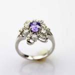 Women Jewelry 5mmx7mm Oval Blue Topaz Clear Cubic Zirconia Silver Ring(F22)