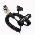 XLR 4 Pin Right Angle To D-Tap Coiled Power Cable For ARRI ALEXA Camera Monitor