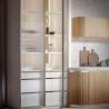 Buy cheap Free Design Modern Kitchen Cabinet With Glass Door Natural Oak Wood Matt Lacquer Kitchen Cabinet from wholesalers