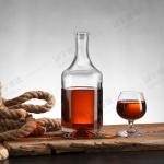 Acid Etch Surface Round Shape 750ML RUM WHISKEY Glass Bottles for Alcohol