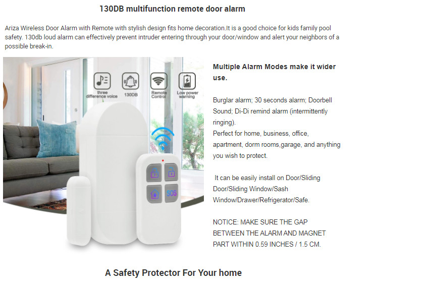 OEM ODM Anti Theft Door Security System , Magnetic Sensor For Door Alarm