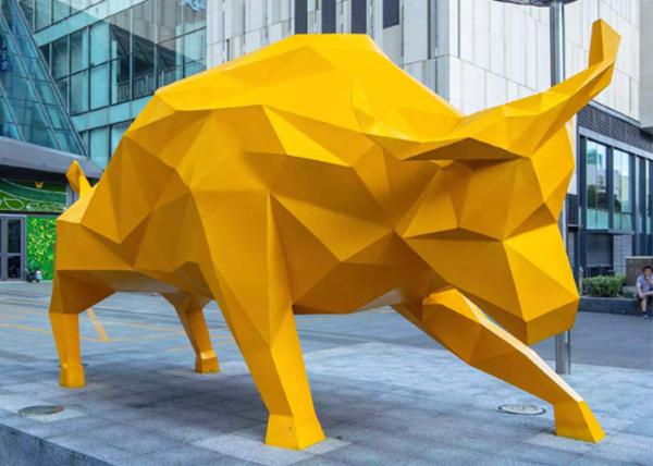 Buy cheap Casting Life Size Painted Bull Outdoor Fiberglass Sculpture Public Decoration from wholesalers