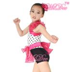 Children'S Dance Costumes Black Polka Dots Top Biketard Ballet Dance Costume
