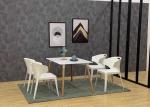 Nordic Coloured Plastic Dining Chairs With Arms 52cm 78cm