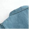 Buy cheap 100% Cotton Children Slim Fit Long Ruffles Sleeve Denim Tops With Wood Button Closure from wholesalers