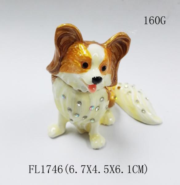 Buy cheap New product animal dog Metal Rhinestone Jewelry Box cheap trinket box from wholesalers