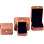 Custom Logo Velvet Coffee Color Jewelry Box for Bracelet Earrings Necklace Pearl