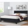 Buy cheap BSCI Black Faux Leather Upholstered Platform Bed With Headboard from wholesalers