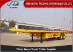 Flat bed Container Semi Truck Trailer Double Axle 20Ft 40Ft spring suspension