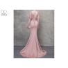 Buy cheap Pink V Neck Mermaid Prom Dress Lotus Leaf Sleeve Top Heavy Beading Backless from wholesalers