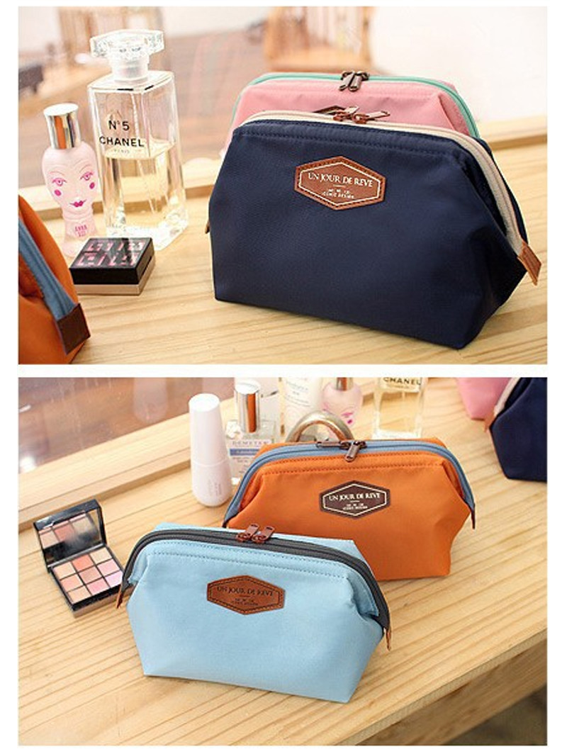 Digital Printing Logo Pure Color Canvas Makeup Cosmetic Bag