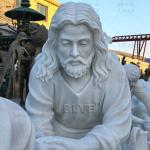 Marble Jesus Washing His Disciple'S Feet Sculpture Life Size White Marble Jesus