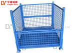 Industrial Wire Mesh Pallet Storage Cage , Foldable Metal Turnover Box