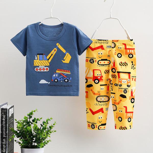 Buy cheap Children'S Outfit Sets Cotton Children Boutique Printing Sets Kids Pure Cotton Suit from wholesalers